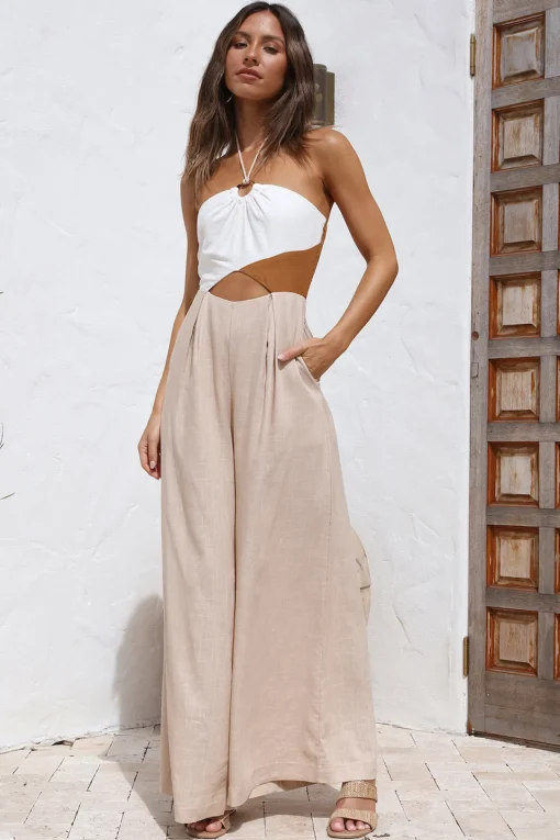 All spaced out Jumpsuit Beige