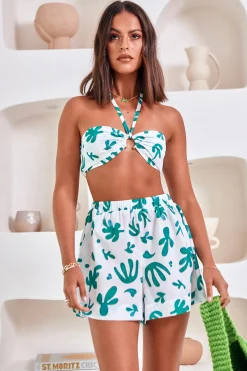 Awakening Suns Crop Top Green