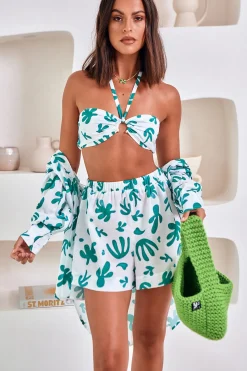 Awakening Suns Crop Top Green