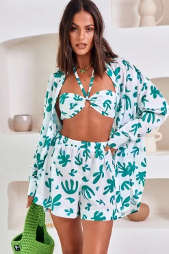 Awakening Suns Crop Top Green