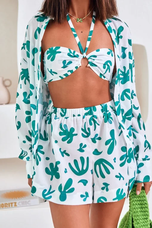 Awakening Suns Crop Top Green