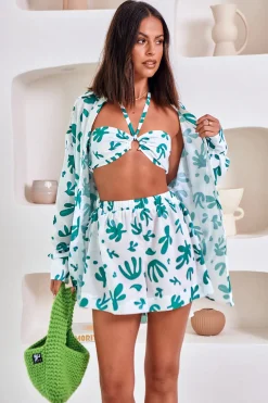 Awakening Suns Crop Top Green