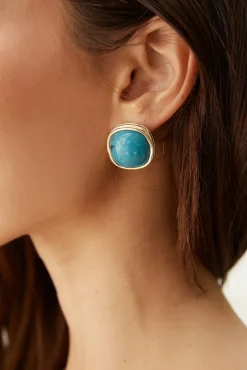 Barbara Blue Gold Earrings