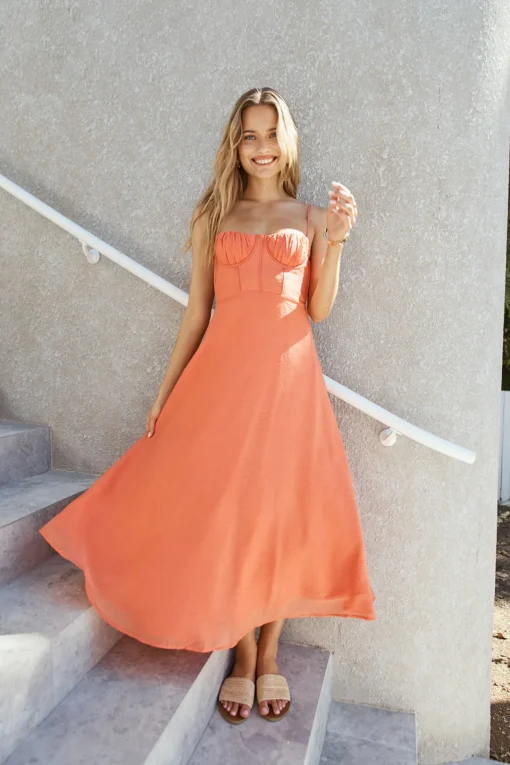 Best Dressed Maxi Dress Orange