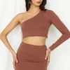 Birds Are Singing Crop Top Brown