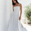 Blossom Bay Strapless Maxi Dress White