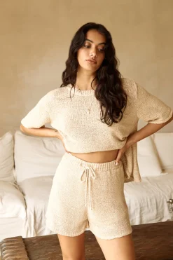 Breakfast In Bed Knit Set Beige