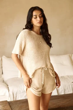 Breakfast In Bed Knit Set Beige