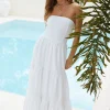 Bride To Be Strapless Maxi Dress White