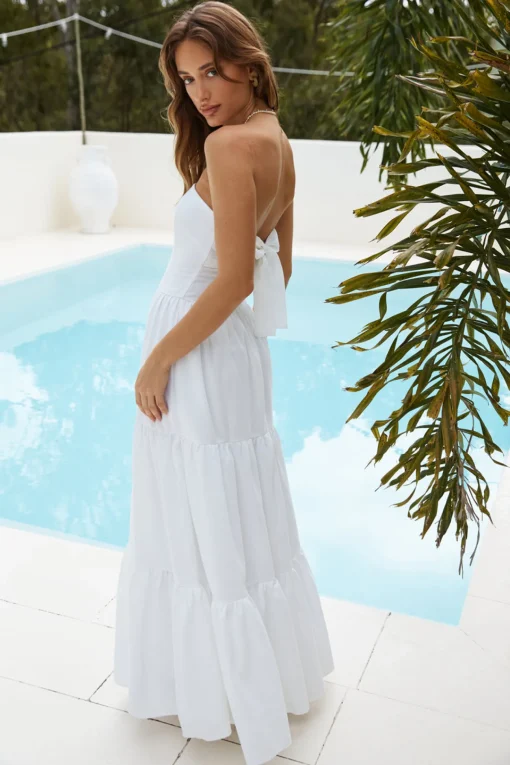 Bride To Be Strapless Maxi Dress White