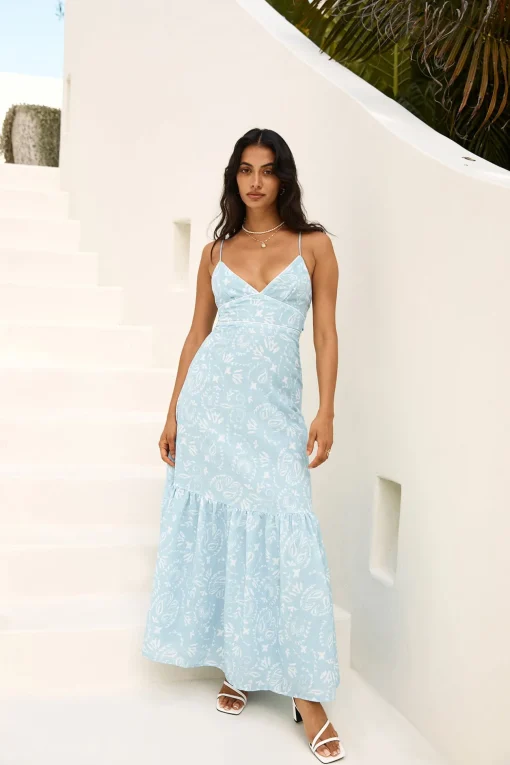 Bright Skies Maxi Dress Blue