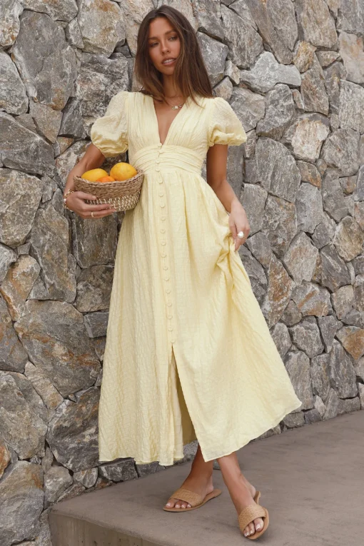 Busy Bee Maxi Dress Yellow
