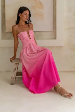 Caramel Latte Maxi Dress Pink
