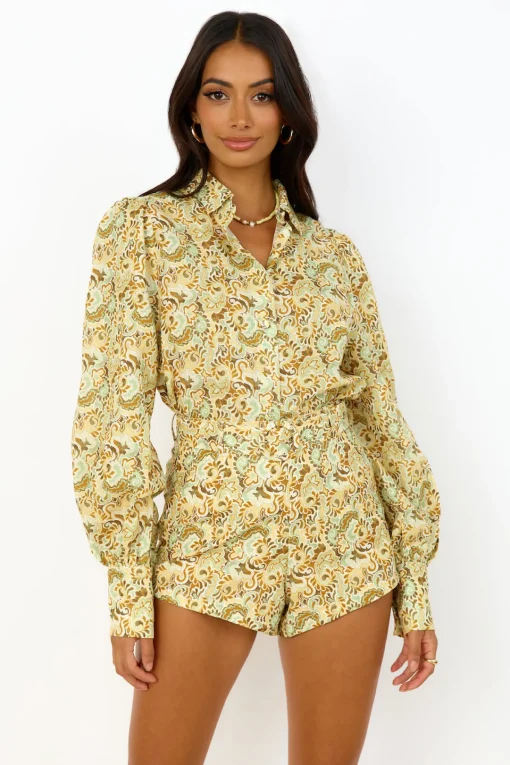 CHARLIE HOLIDAY Harper Shirt Forest Paisly