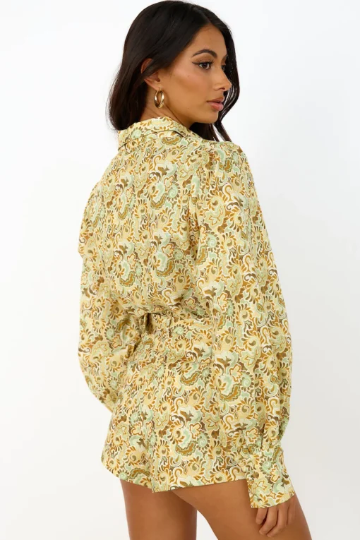 CHARLIE HOLIDAY Harper Shirt Forest Paisly