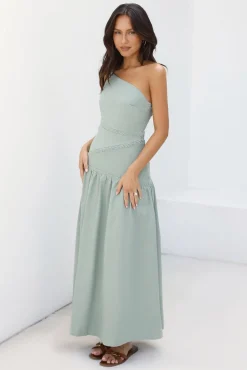 Claire One Shoulder Maxi Dress Khaki