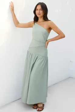 Claire One Shoulder Maxi Dress Khaki