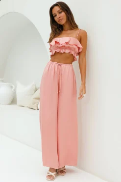 Coral Cove Satin Pants Orange