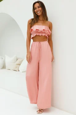 Coral Cove Satin Pants Orange