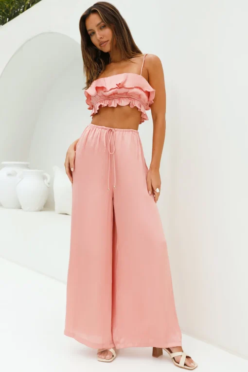 Coral Cove Satin Pants Orange