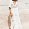 Cowboy Midi Dress White