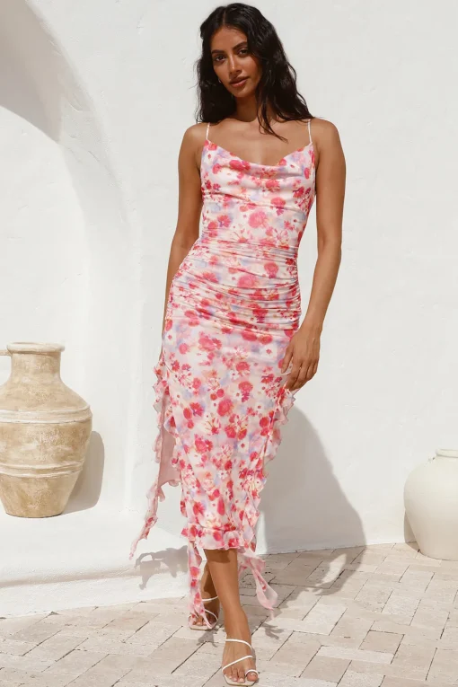 Curiosity Midi Dress Red
