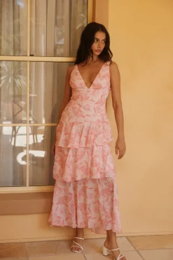 Daisy Booming Maxi Dress in Pink