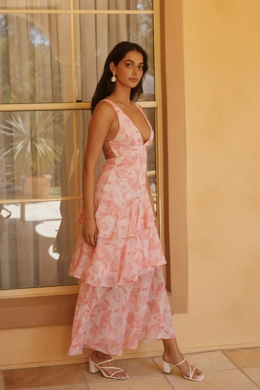 Daisy Booming Maxi Dress in Pink