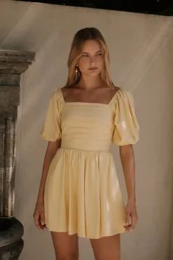 Daisy Chain Mini Dress Yellow