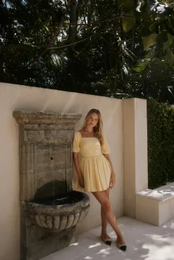 Daisy Chain Mini Dress Yellow