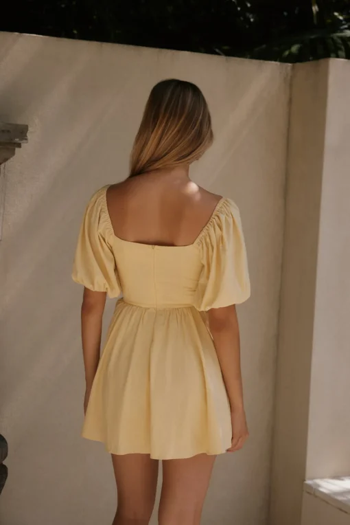 Daisy Chain Mini Dress Yellow