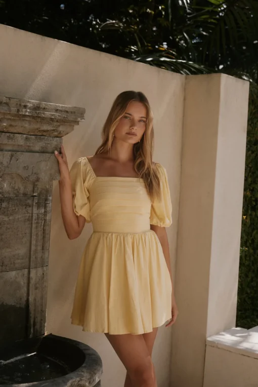 Daisy Chain Mini Dress Yellow