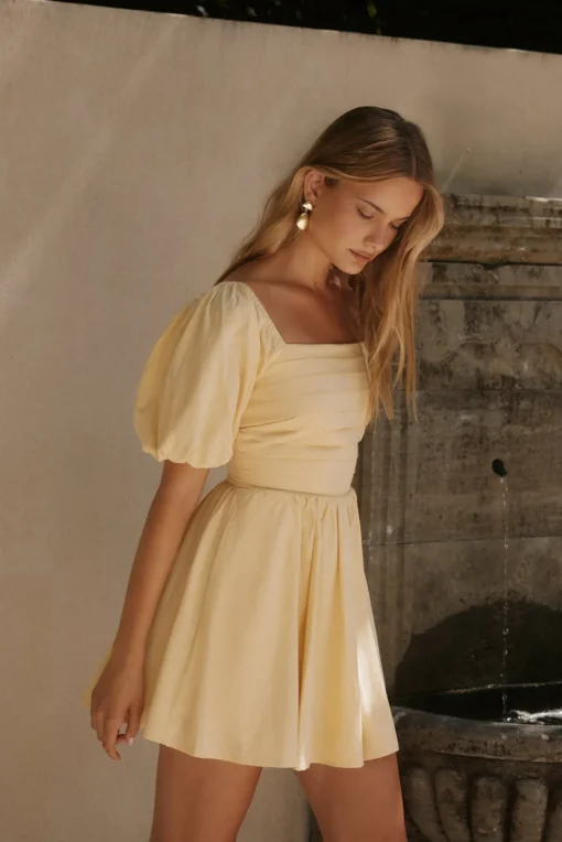 Daisy Chain Mini Dress Yellow