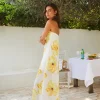 Daydream Daze Strapless Maxi Dress Print