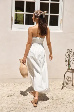 Deep Breaths Strapless Maxi Dress White