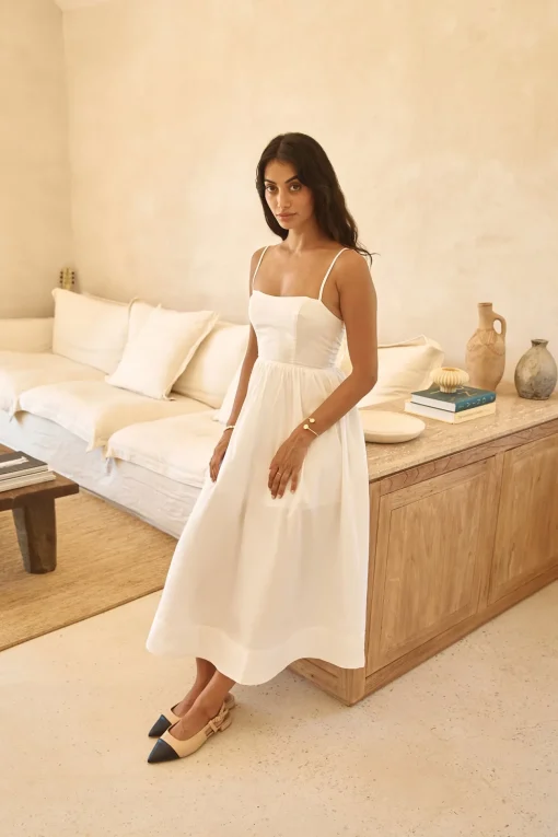 Diamond Eyes Midi Dress White