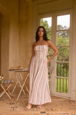 Ember and Ashes Strapless Maxi Brown