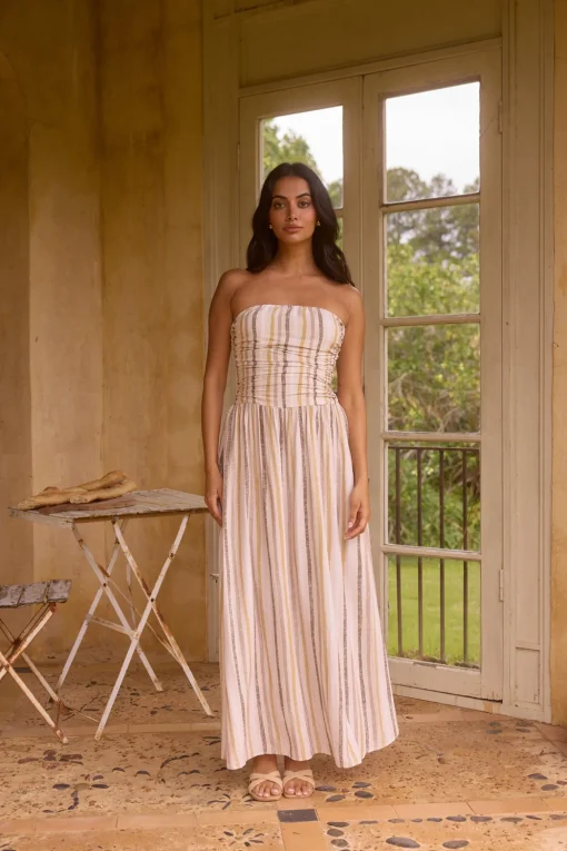 Ember and Ashes Strapless Maxi Brown
