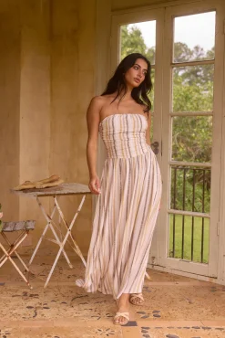 Ember and Ashes Strapless Maxi Brown