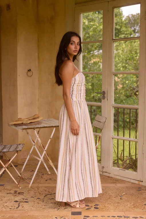 Ember and Ashes Strapless Maxi Brown