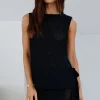 Enamoured Vest Top Black