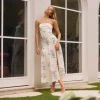 Enchanted Elegance Strapless Maxi Dress in Butter