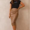 Enchanted Journey Midi Skirt Brown