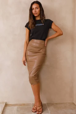 Enchanted Journey Midi Skirt Brown