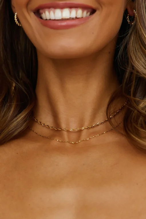 Exit Stage Left Necklace Gold