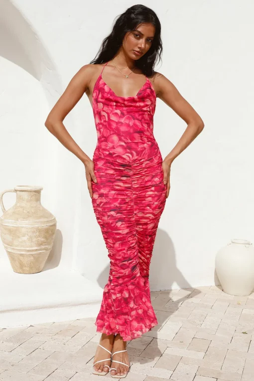 Feeling Joy Midi Dress Red