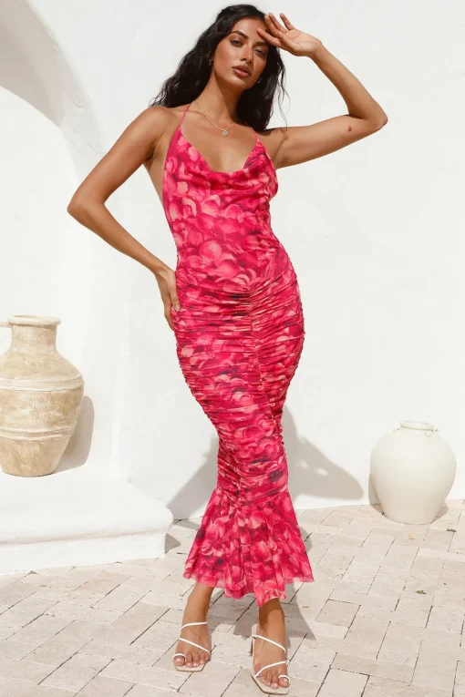 Feeling Joy Midi Dress Red