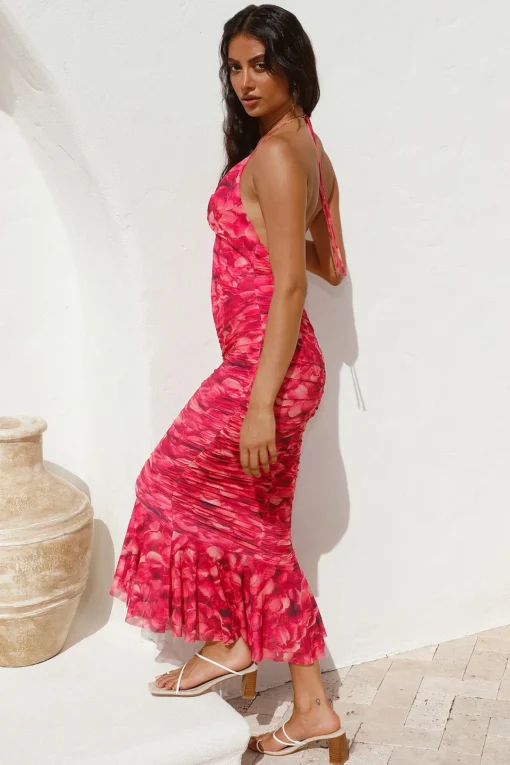 Feeling Joy Midi Dress Red