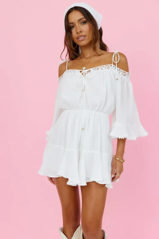 Floating Above Romper White