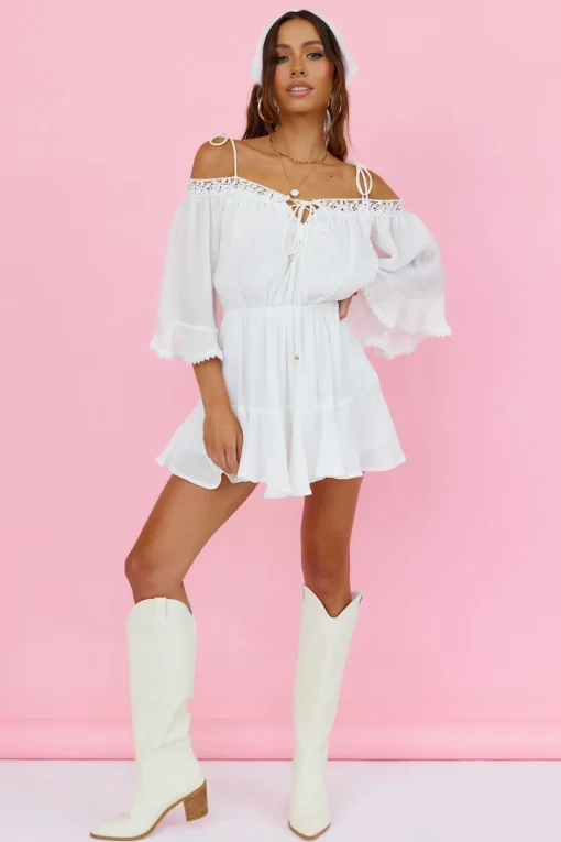 Floating Above Romper White